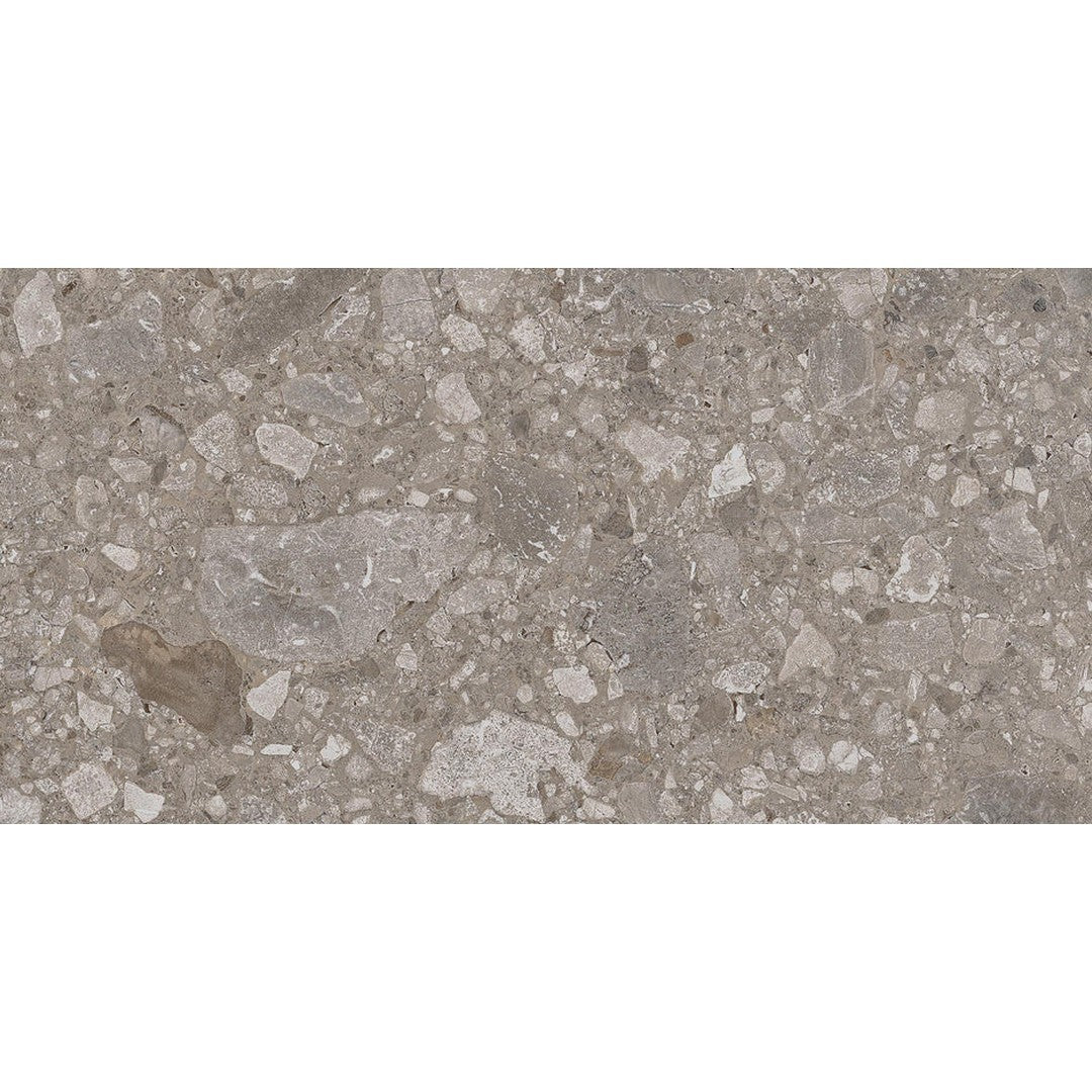 Emser Fixt Stone 12" x 24" Rectified Matte Porcelain Tile, Dark Greige, 11.69" x 23.5"