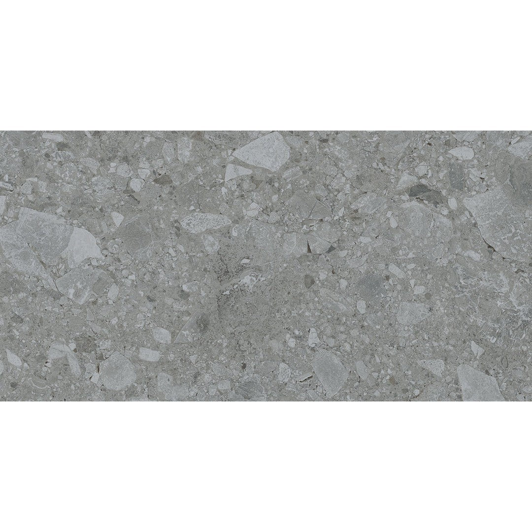 Emser Fixt Stone 12" x 24" Rectified Matte Porcelain Tile, Dark Gray, 11.69" x 23.5"