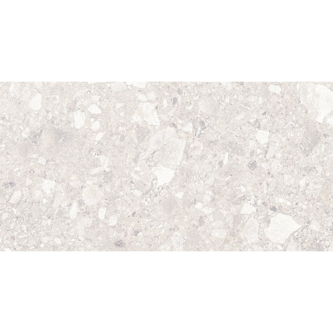 Emser Fixt Stone 12" x 24" Rectified Matte Porcelain Tile, White, 11.69" x 23.5"