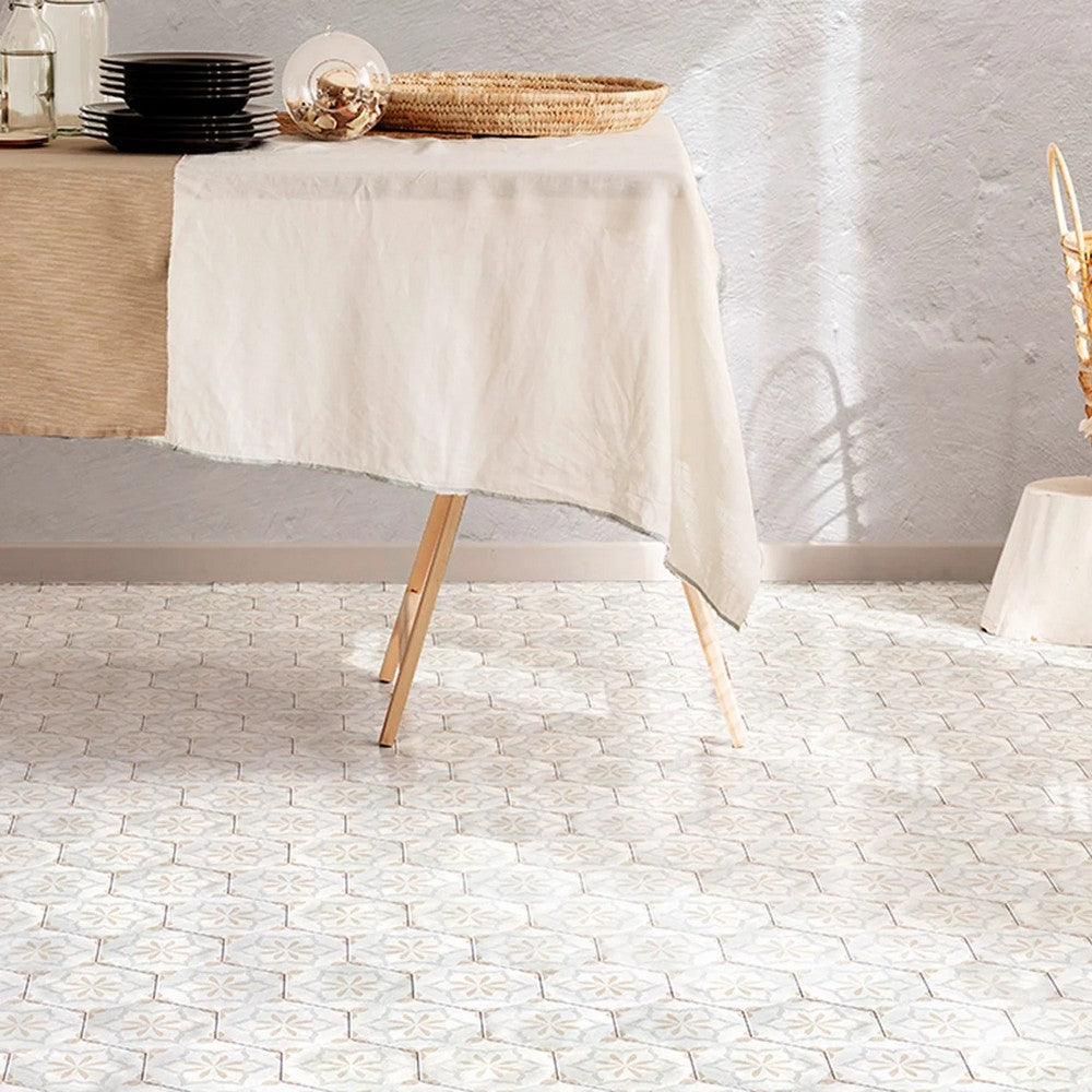 Lungarno Casablanca 5.5" x 6" Rectified Matte Porcelain Floor Deco Tile
