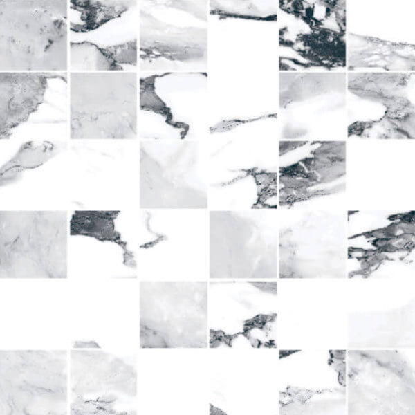 Happy Floors Crash 12" x 12" Polished Porcelain 2" Mosaic, Blanco, 12" x 12"