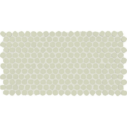 Daltile Keystone 12" x 22" Matte Porcelain 1" Organic Penny Mosaic, Mint Ice, 12" x 22"