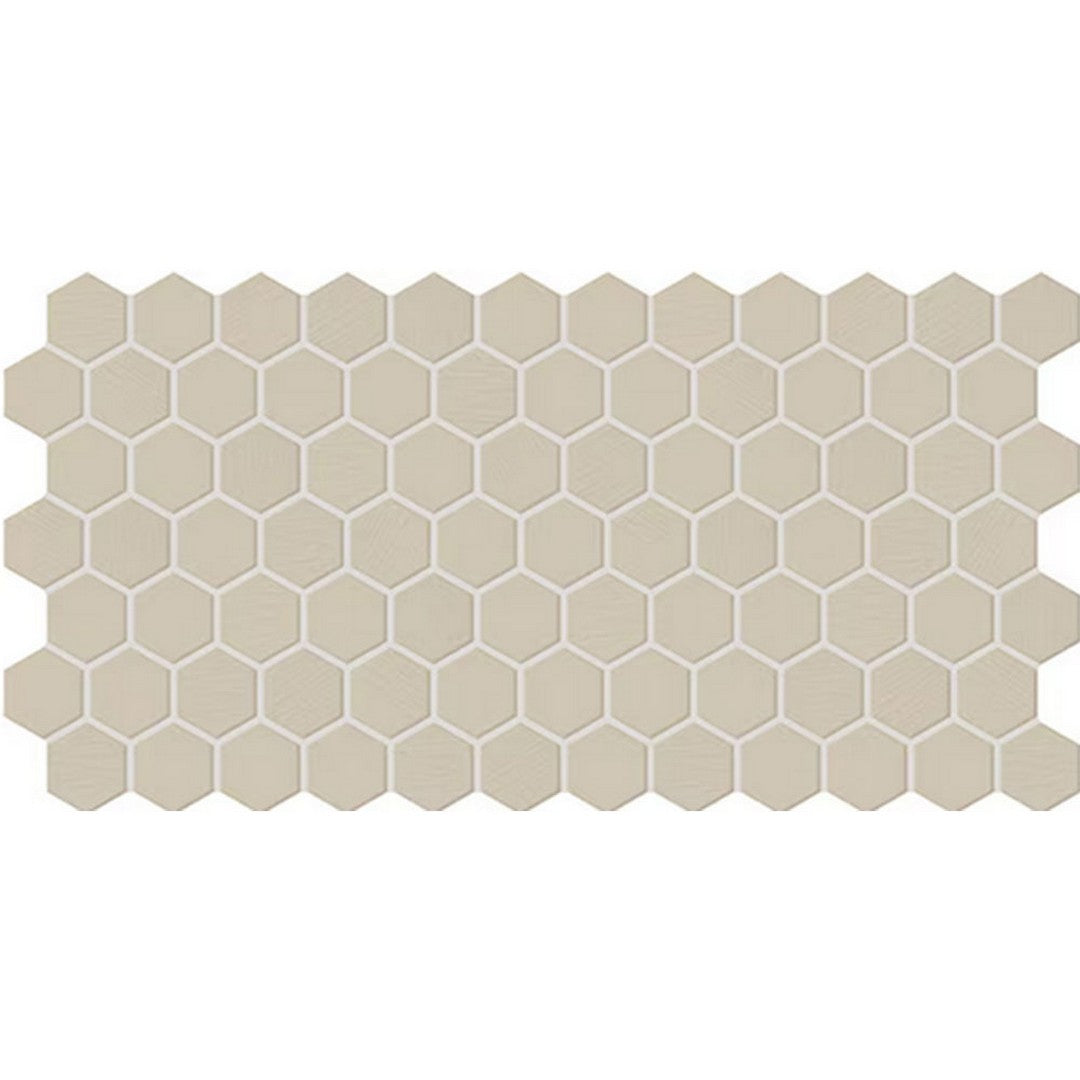 Daltile Keystones 12" x 24" Matte Porcelain 2" Hexagon Mosaic, Urban Putty, 12" x 24"