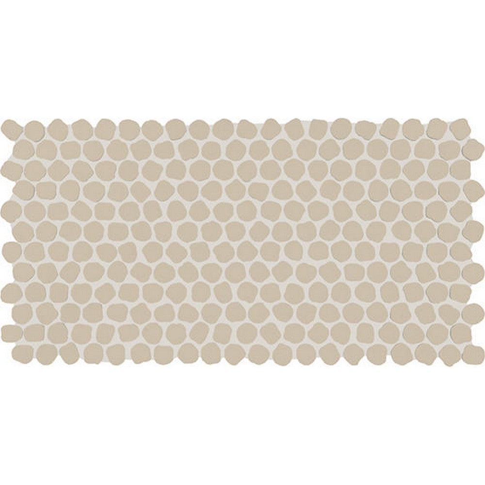 Daltile-Keystone-12-x-22-Matte-Porcelain-1-Organic-Penny-Mosaic-Mint-Ice