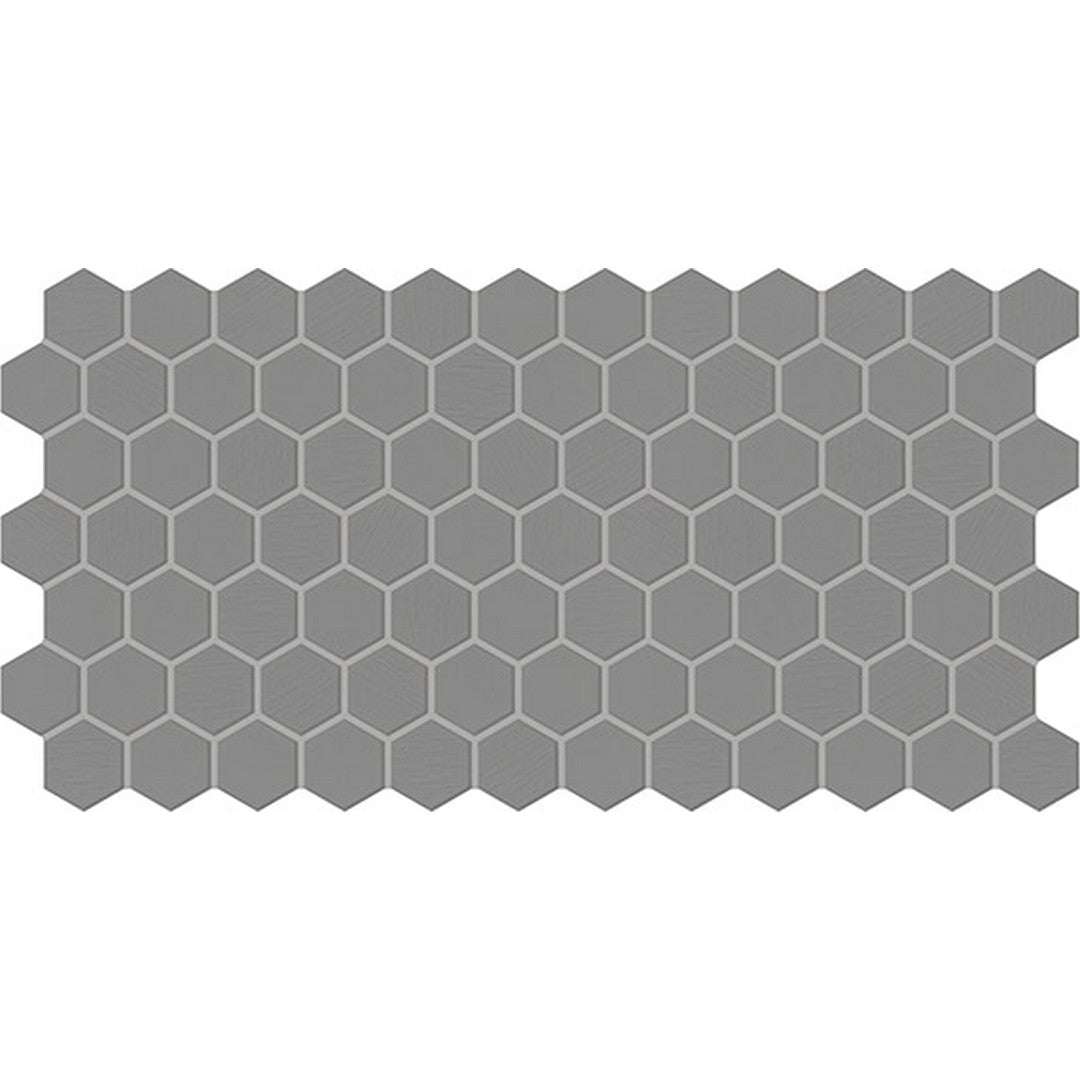 Daltile Keystones 12" x 21" Matte Porcelain 1" Hexagon Mosaic, Suede Gray, 12" x 21"