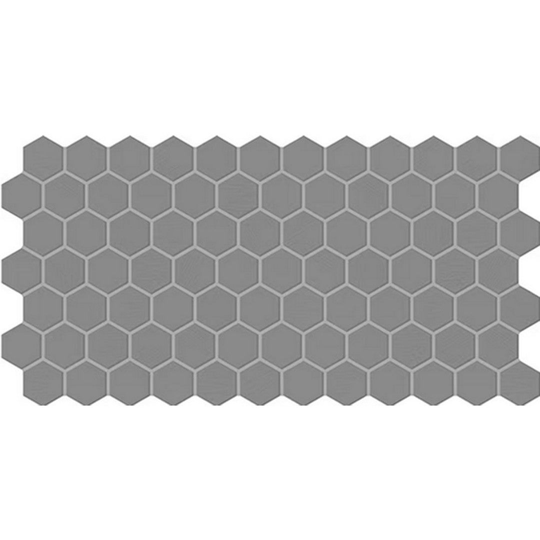Daltile Keystones 12" x 24" Matte Porcelain 2" Hexagon Mosaic, Suede Gray, 12" x 24"