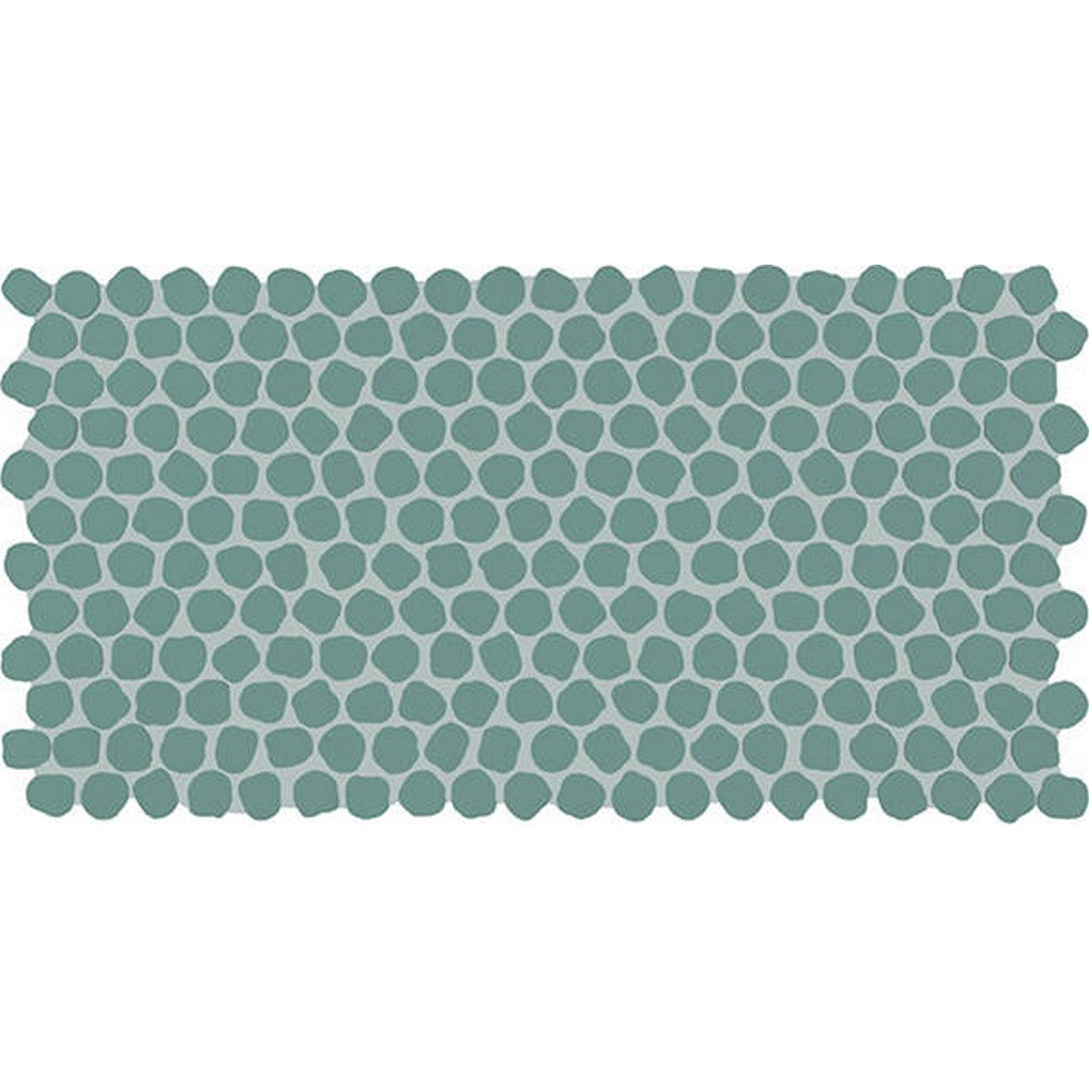 Daltile Keystone 12" x 22" Matte Porcelain 1" Organic Penny Mosaic, Aegean, 12" x 22"