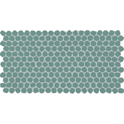 Daltile Keystone 12" x 22" Matte Porcelain 1" Organic Penny Mosaic, Aegean, 12" x 22"