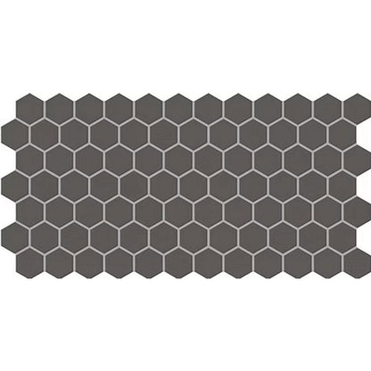 Daltile-Keystones-12-x-24-Matte-Porcelain-2-Hexagon-Mosaic-Black-|-Ebony
