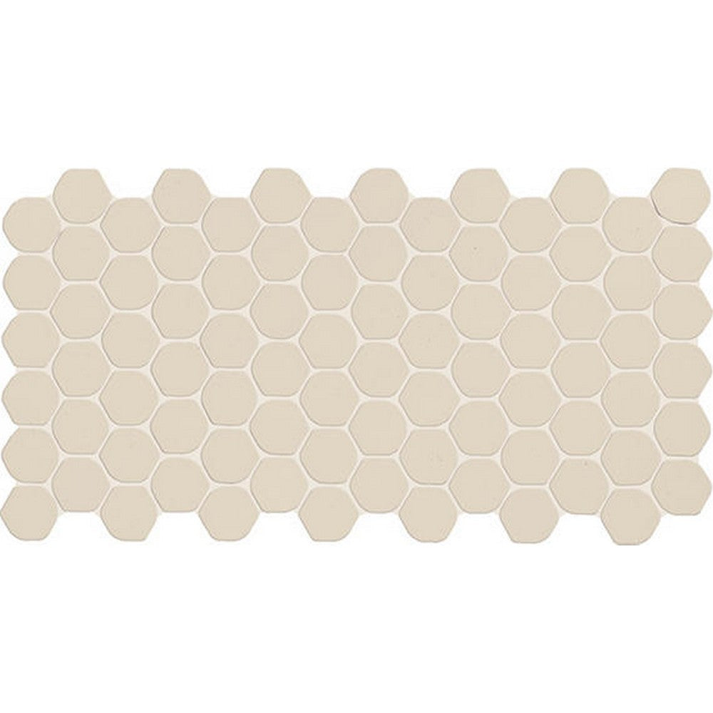 Daltile Keystone 12" x 24" Matte Porcelain 1" Organic Penny Mosaic, Almond, 12" x 24"