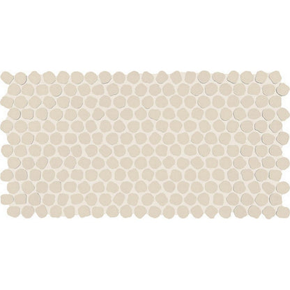 Daltile Keystone 12" x 22" Matte Porcelain 1" Organic Penny Mosaic, Almond, 12" x 22"
