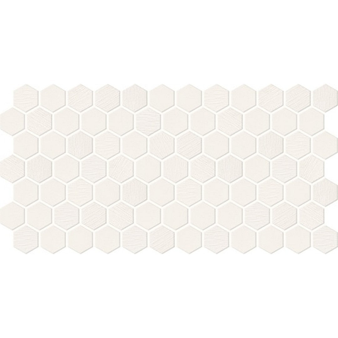 Daltile Keystones 12" x 21" Matte Porcelain 1" Hexagon Mosaic, Arctic White, 12" x 21"