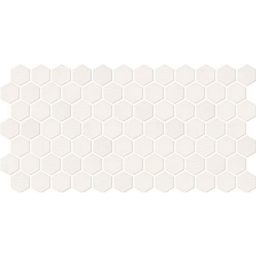 Daltile Keystones 12" x 24" Matte Porcelain 2" Hexagon Mosaic, Arctic White, 12" x 24"