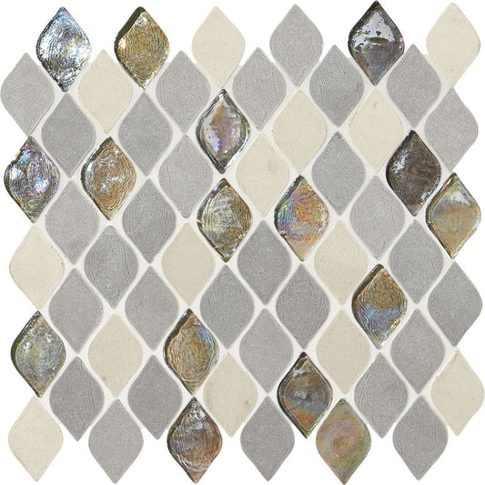 Daltile-Decorative-Accents-12-x-14-Mix-Natural-Stone-1x2-Raindrop-Mosaic-Gris-Et-Blanc