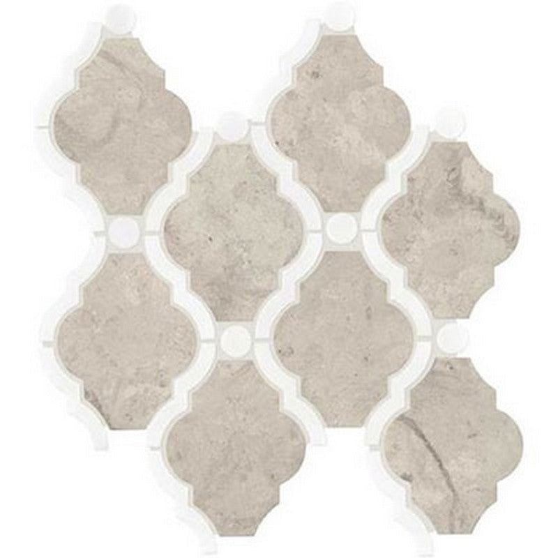 Daltile Decorative Accents 11" x 13" Honed Natural Stone Baroque Mosaic, Volcanic Gray Blend, 11" x 13"