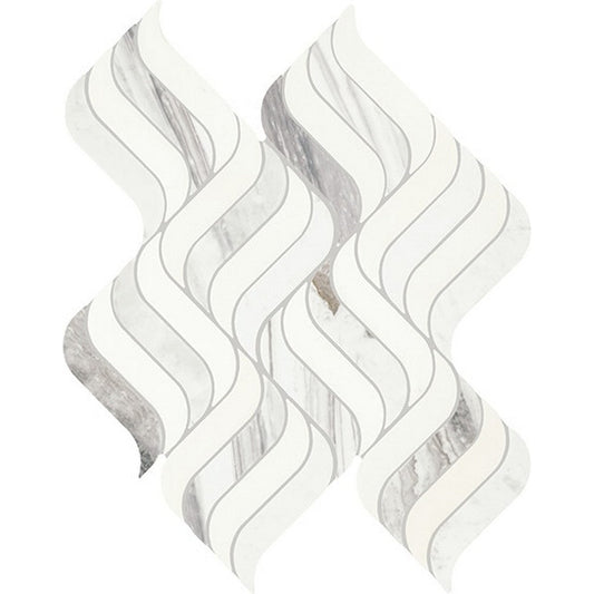 Daltile-Eclessia-Marble-14-x-18-Polished-Natural-stone-Wave-Mosaic-Volakas-Blend