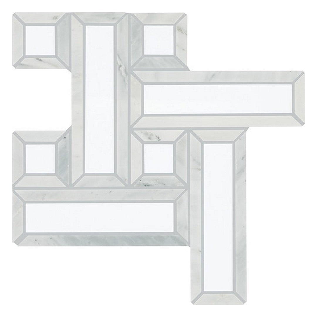 Daltile Gamma 12" x 12" Polished Natural Stone 2.5x7.5" Basketweave Mosaic, Mystic Blend, 12" x 12"