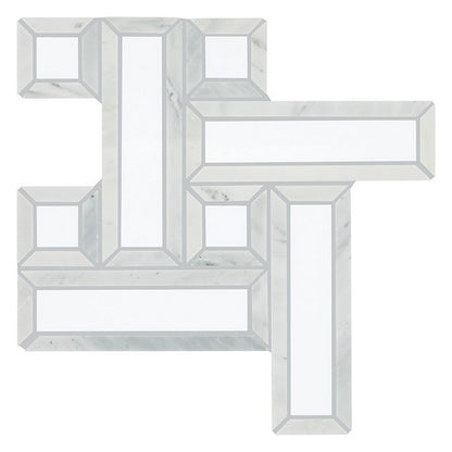 Daltile Gamma 12" x 12" Polished Natural Stone 2.5x7.5" Basketweave Mosaic, Mystic Blend, 12" x 12"