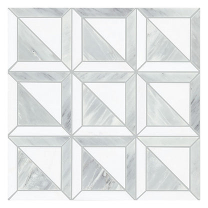 Daltile Gamma 12" x 12" Polished Natural Stone Window Mosaic, Mystic Blend, 12" x 12"