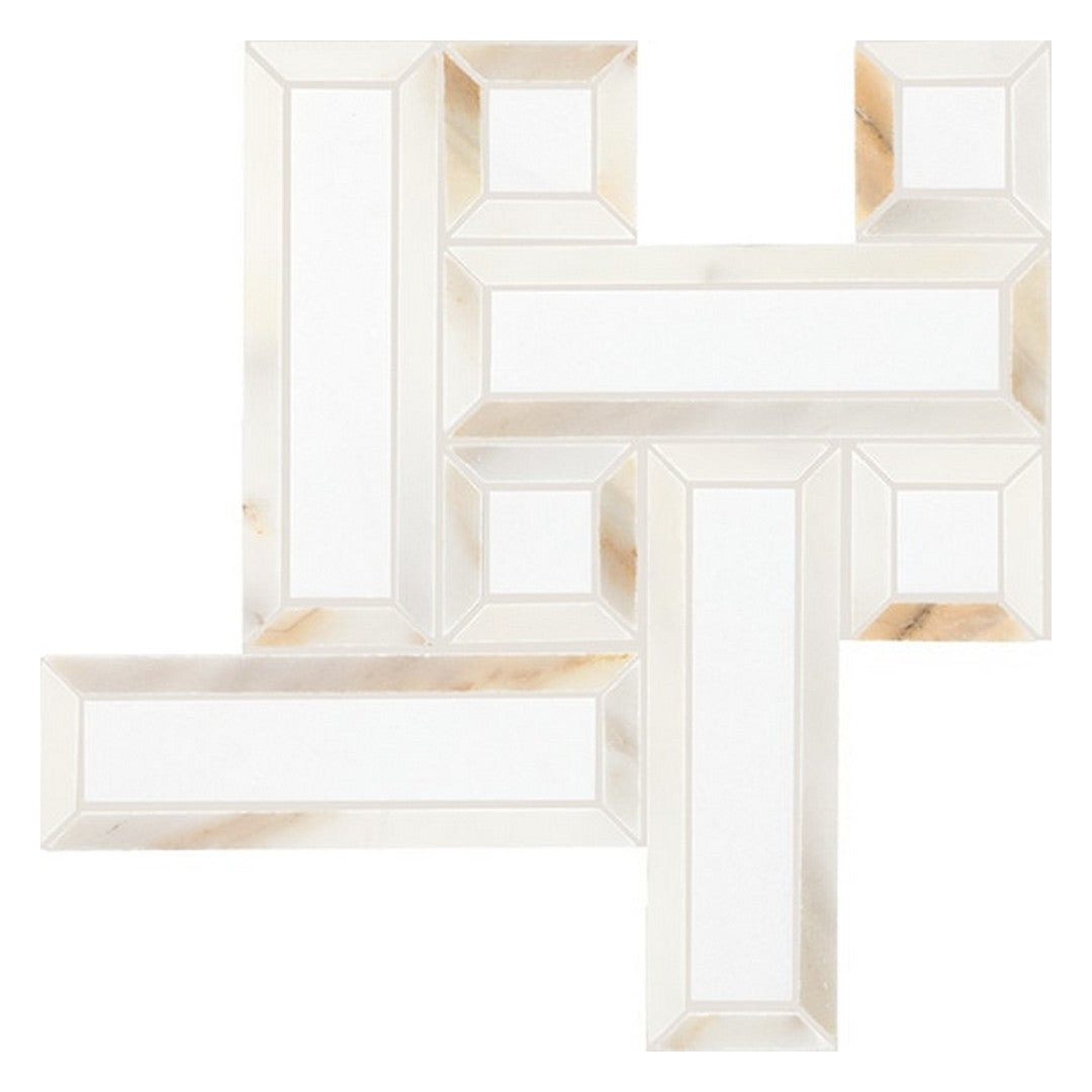 Daltile Gamma 12" x 12" Polished Natural Stone 2.5x7.5" Basketweave Mosaic, Bella Blend, 12" x 12"