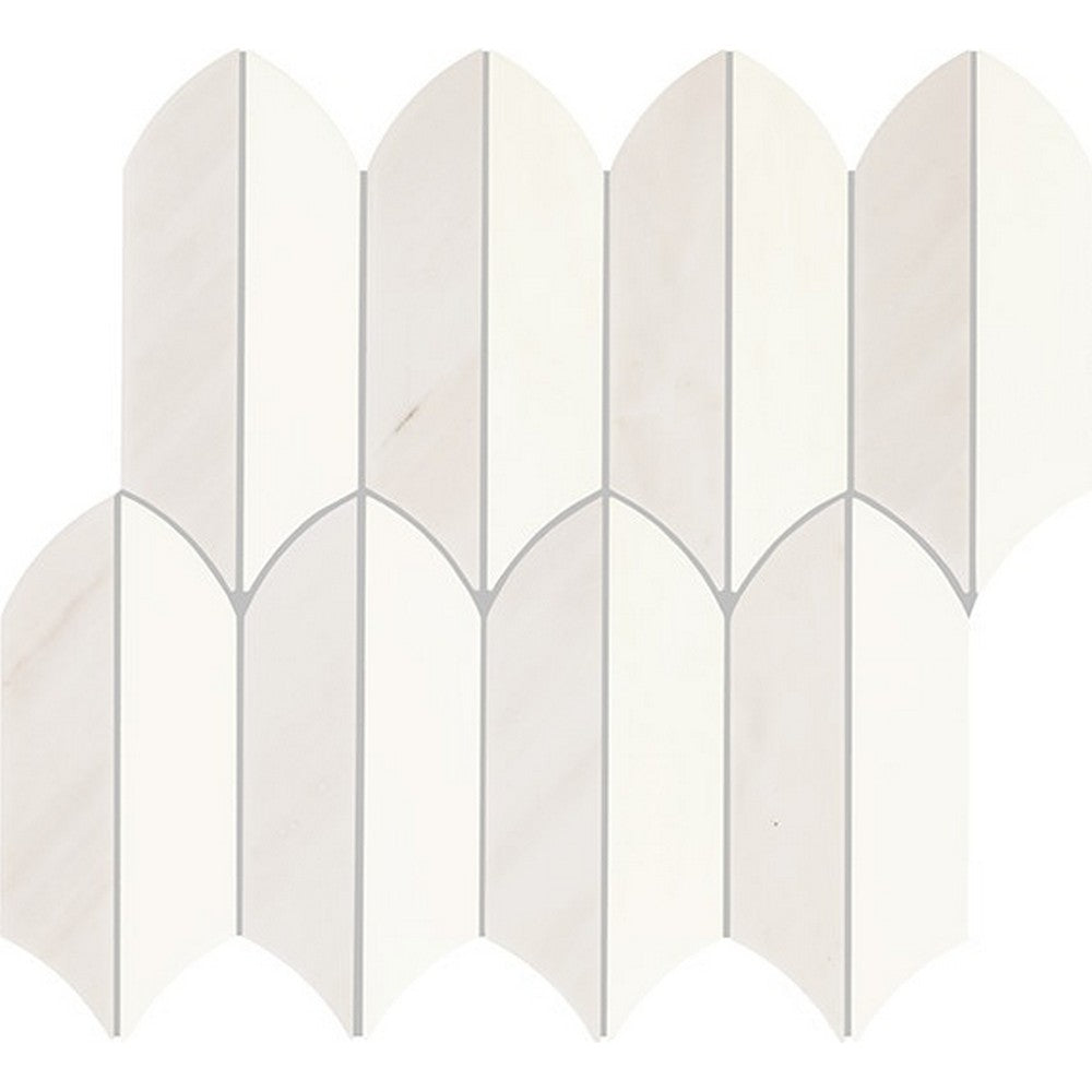 Daltile Eclessia Marble 13" x 14" Polished Natural stone Feather Mosaic, Pacifica Blend, 12.91" x 14.09"