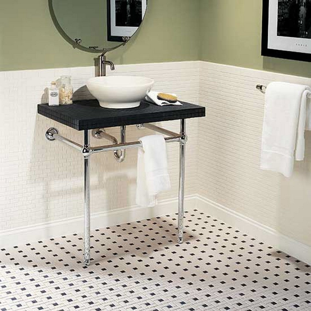 Daltile-Keystones-12-x-24-Matte-Porcelain-1x2-Blends-Black-Dot-Windmill-Mosaic-Biscuit-|-Black-Dot