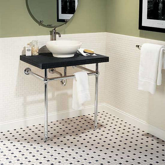 Daltile-Keystones-12-x-24-Matte-Porcelain-1x2-Blends-Black-Dot-Windmill-Mosaic-Biscuit-|-Black-Dot