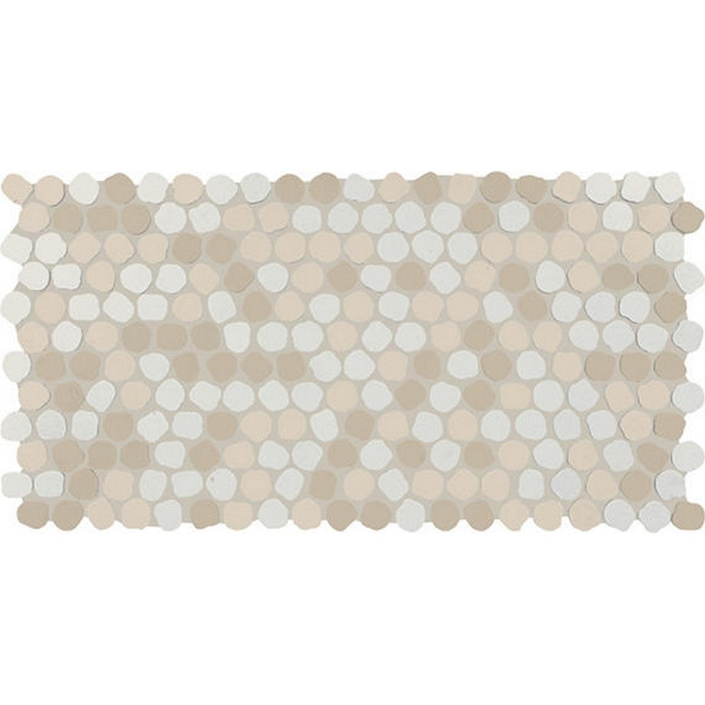 Daltile Keystone 12" x 22" Matte Porcelain 1" Organic Penny Mosaic, Sand Blend, 12" x 22"