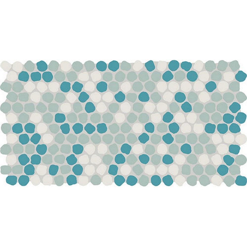 Daltile Keystone 12" x 22" Matte Porcelain 1" Organic Penny Mosaic, Deep Sea Blend, 12" x 22"