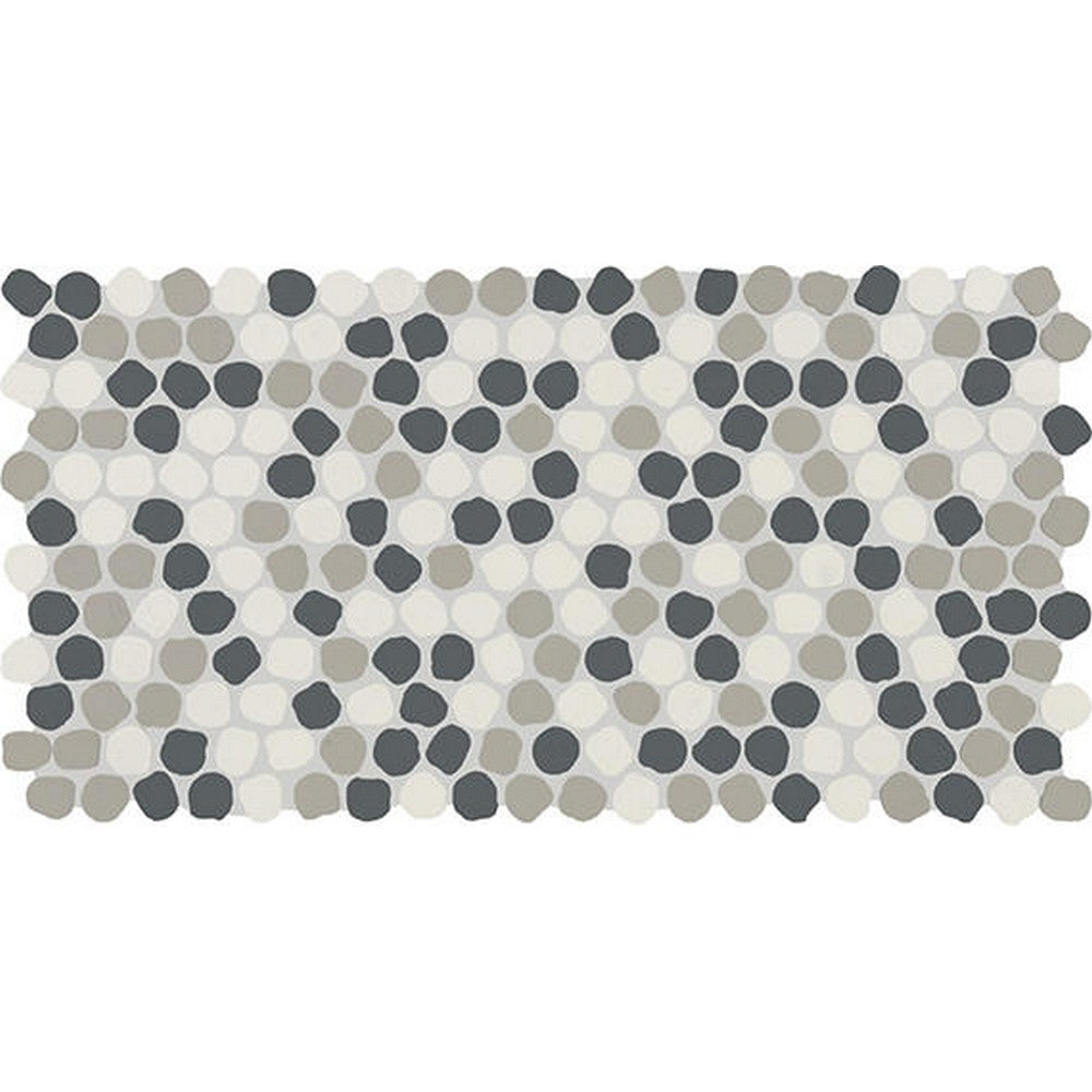 Daltile Keystone 12" x 22" Matte Porcelain 1" Organic Penny Mosaic, White Rock Blend, 12" x 22"