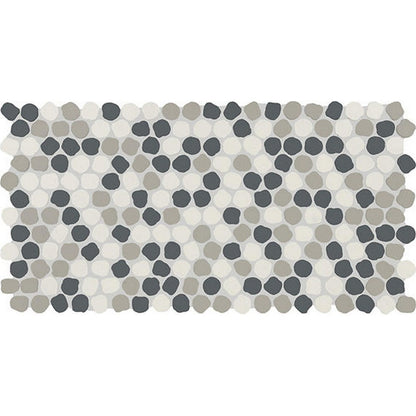 Daltile Keystone 12" x 22" Matte Porcelain 1" Organic Penny Mosaic, White Rock Blend, 12" x 22"