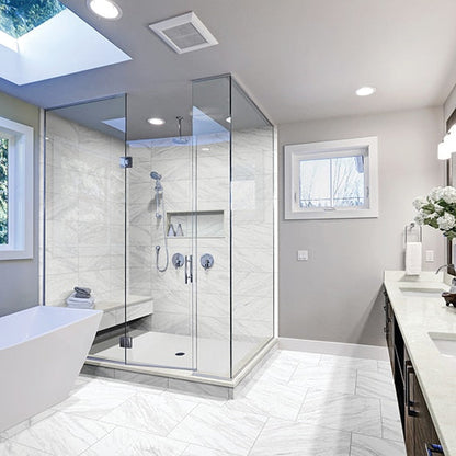 Daltile Artsy 24" x 24" Polished Porcelain Square Floor Tile, Gallery Pearl, 23.37" x 23.37"