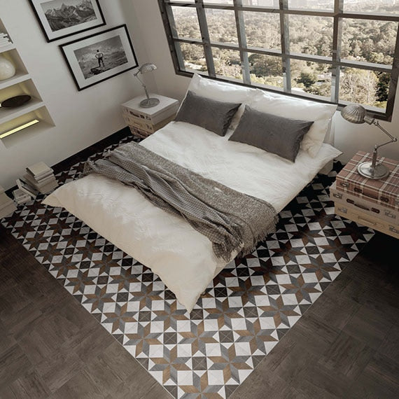 Daltile Choreo 10" x 10" Matte Porcelain Floor Tile, Medley, 10" x 10"