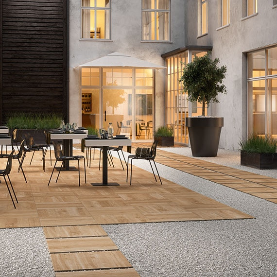 Daltile Commissary 6" x 24" Rectified Textured Porcelain Floor Gutter Paver Trim Tile, Regent Honey, 6" x 24"