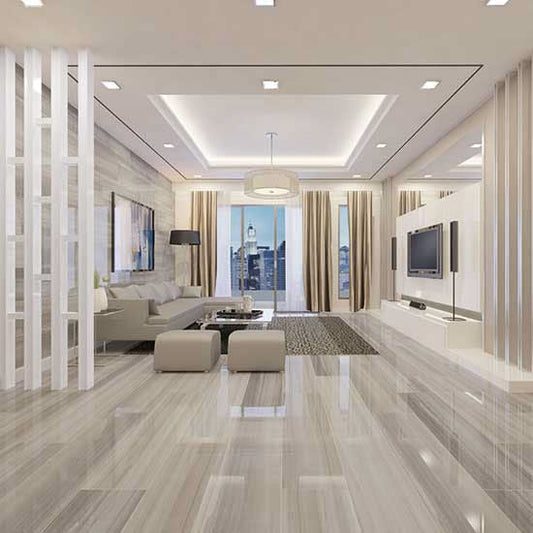 Daltile Marble Attache 12" x 24" Rectified Matte Porcelain Floor Tile, Travertine, 11.62" x 23.37"