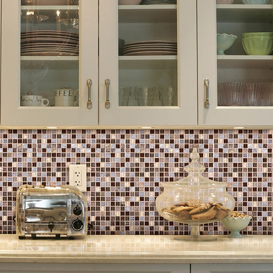Daltile Marvel 12" x 12" Stone & Glass 5/8" Straight Joint Mosaic, Ruby, 11.87" x 11.87"