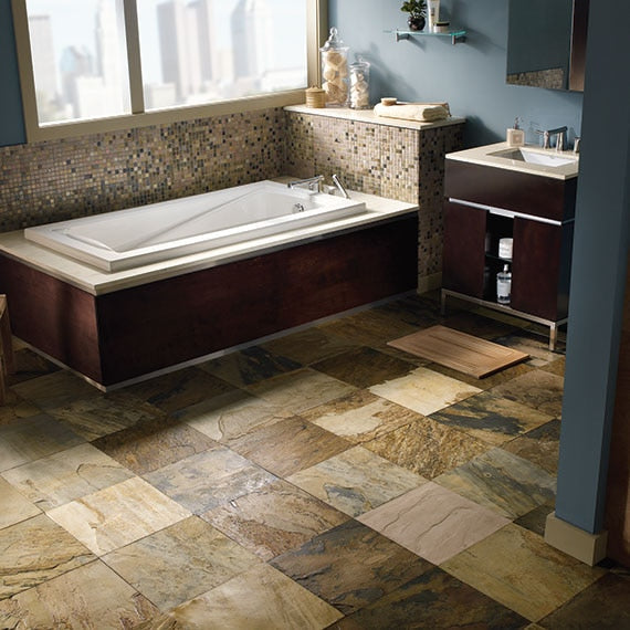 Daltile Slate 8" x RL Natural Cleft Stone Versaille Pattern, Indian Multicolor, 8" x RL