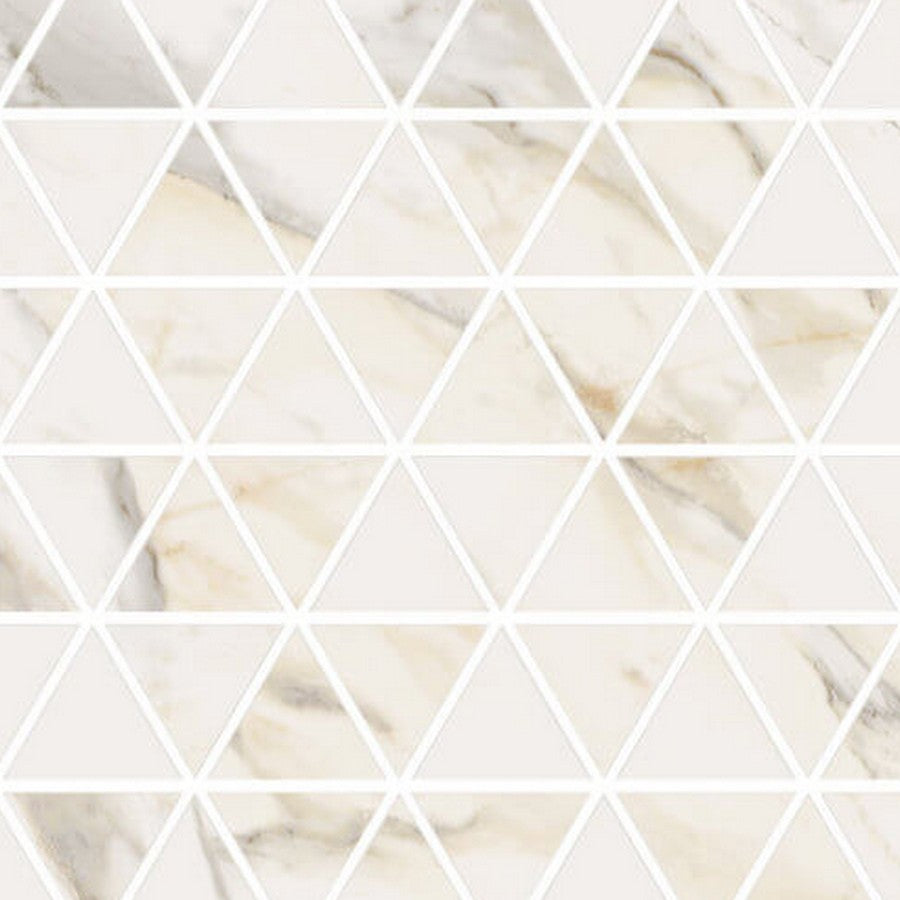 Happy Floors Dorian 12" x 12" Honed Porcelain Triangle Mosaic, Gold Honed, 12" x 12"