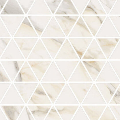 Happy Floors Dorian 12" x 12" Honed Porcelain Triangle Mosaic, Gold Honed, 12" x 12"
