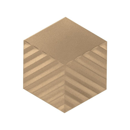 Daltile Electric 5" x 6" Satin Stone & Metal Hexagon Tread Wall Tile, Shock Gold, 5.25" x 6"