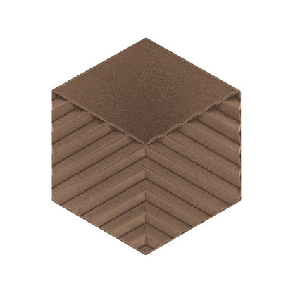 Daltile Electric 5" x 6" Satin Stone & Metal Hexagon Tread Wall Tile, Charge Bronze, 5.25" x 6"