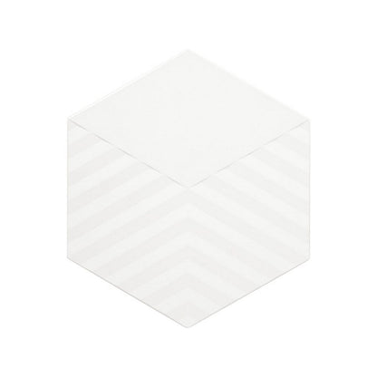 Daltile Electric 5" x 6" Satin Stone & Metal Hexagon Tread Wall Tile, Joule White, 5.25" x 6"