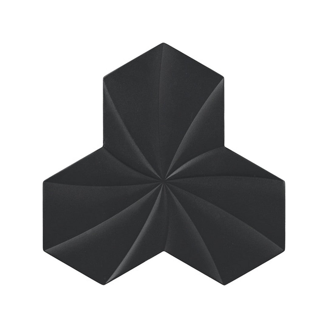Daltile Electric 5" x 5" Satin Stone & Metal Tri-Hex Twist Wall Tile, Volt Carbon, 5.5" x 5.75"