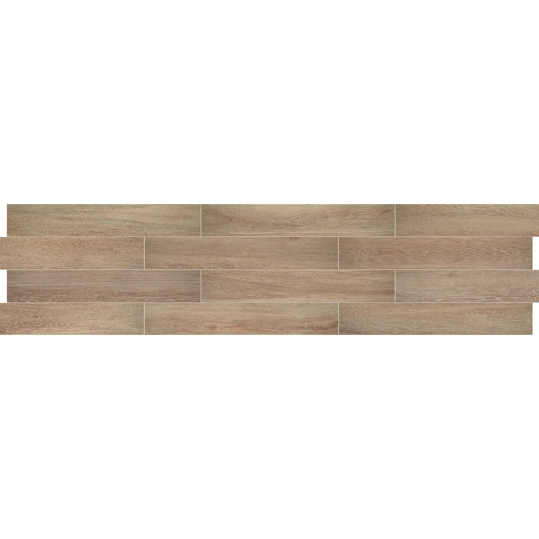 Daltile Emerson Wood 8" x 48" Matte Porcelain Microban Floor Tile, Butter Pecan, 8" x 48"