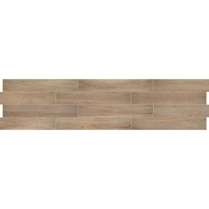 Daltile Emerson Wood 8" x 48" Matte Porcelain Microban Floor Tile, Butter Pecan, 8" x 48"