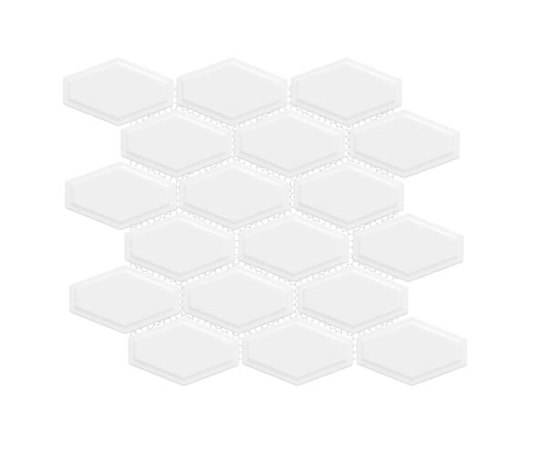 Happy Floors Artisan 10" x 10.5" Glossy Porcelain Fan Mosaic, Black, 10" x 10.5"