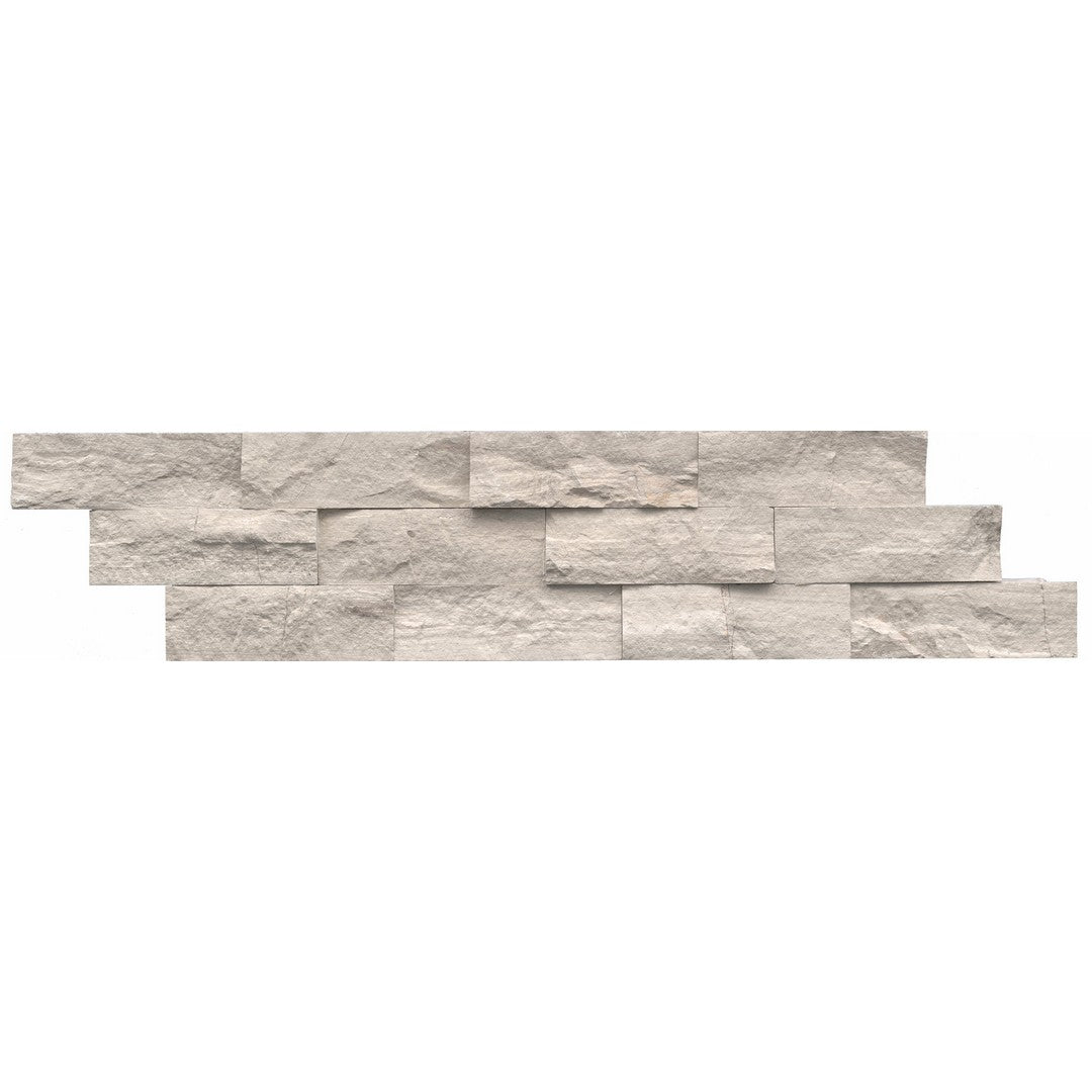 Emser Structure 6" x 24" Splitface Limestone Stacked Ledger, Cream, 6" x 24"