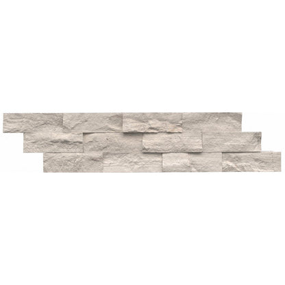 Emser Structure 6" x 24" Splitface Limestone Stacked Ledger, Cream, 6" x 24"