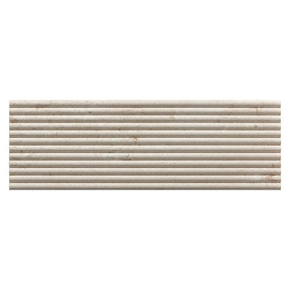 Emser Flutique 12" x 36" Honed Rectified Stone Fluted Limestone Tile, Vento, 12.01" x 35.98"