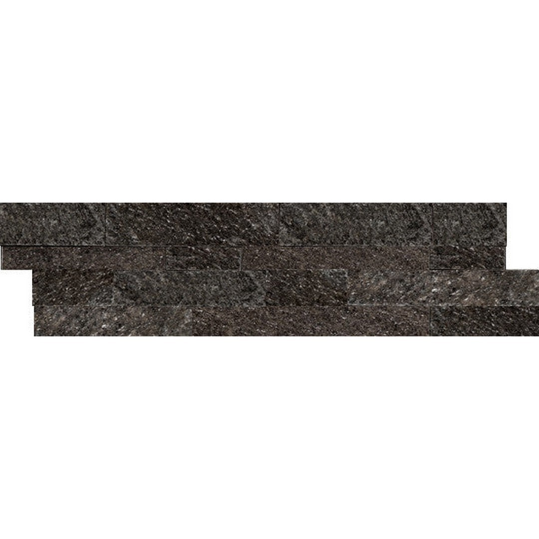Emser Slate Quartzite & Sandstone 6" x 24" Textured Natural Stone Stacked Tile, Black Quartzite, 6" x 24"